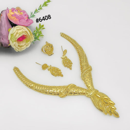 Gold Plated Short Necklace Set, PMJ Model No: 6408