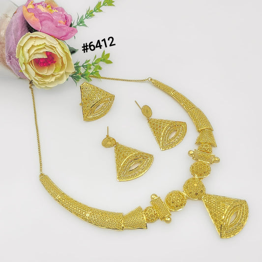 Gold Plated Short Necklace Set, PMJ Model No: 6412