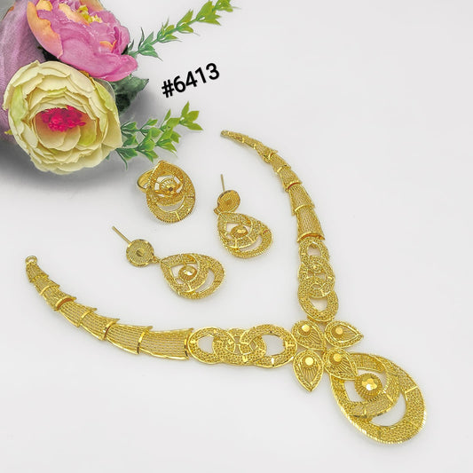 Gold Plated Short Necklace Set, PMJ Model No: 6413