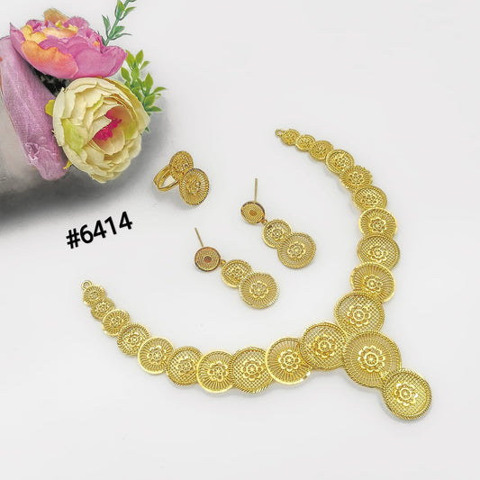 Gold Plated Short Necklace Set, PMJ Model No: 6414