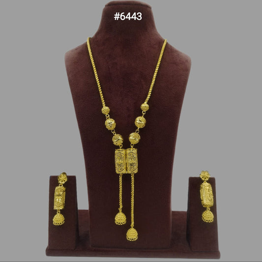 Gold Plated Long Necklace Set, PMJ Model No: 6443