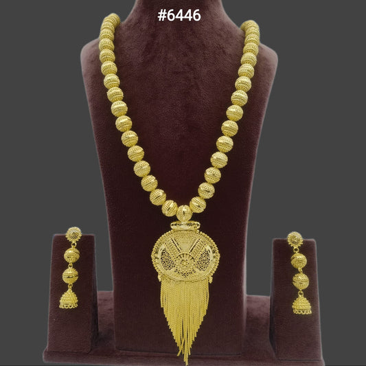 Gold Plated Long Necklace Set, PMJ Model No: 6446