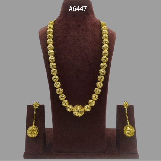 Gold Plated Long Necklace Set, PMJ Model No: 6447