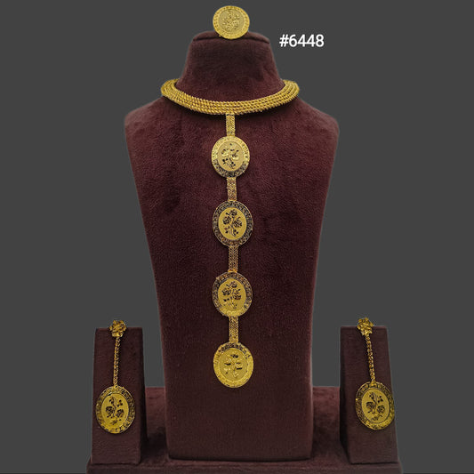 Gold Plated Long Necklace Set, PMJ Model No: 6448