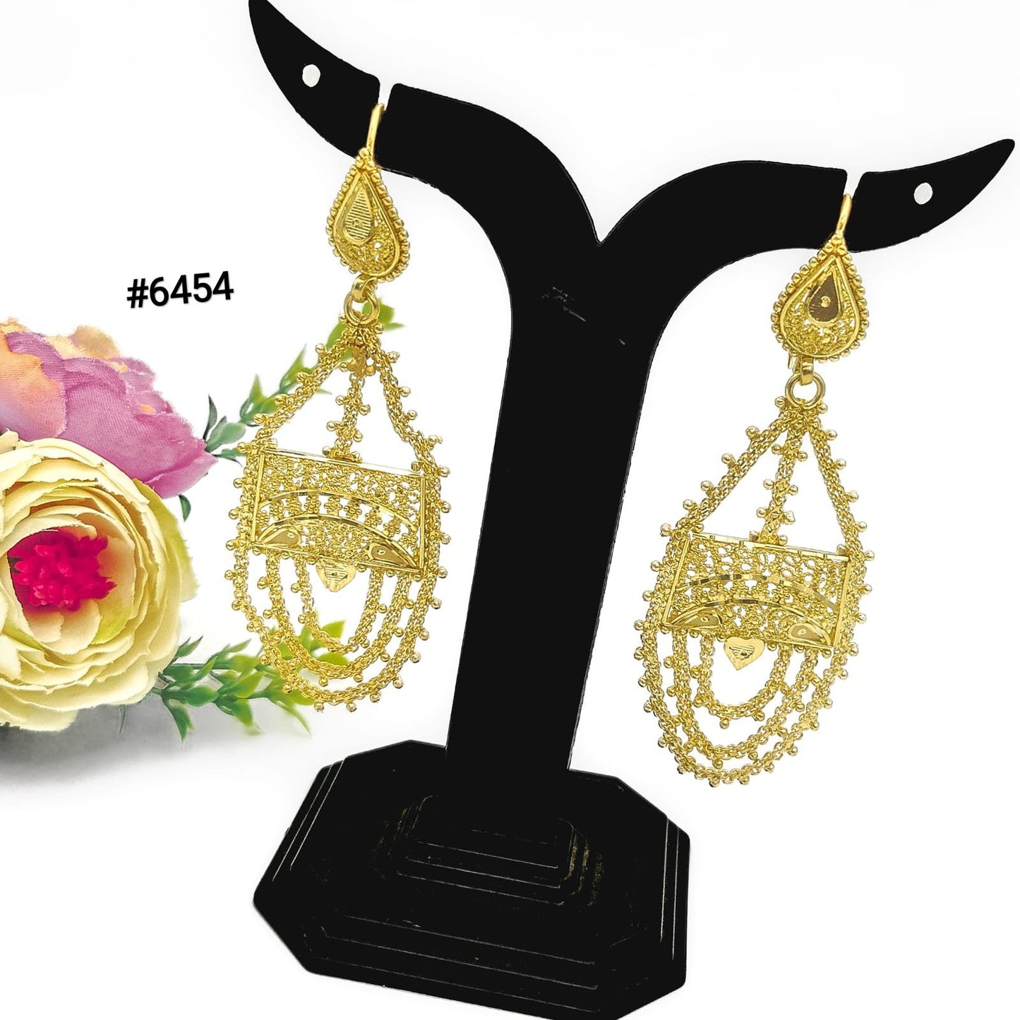 Gold Plated Designer Earrings, PMJ Model No: 6454