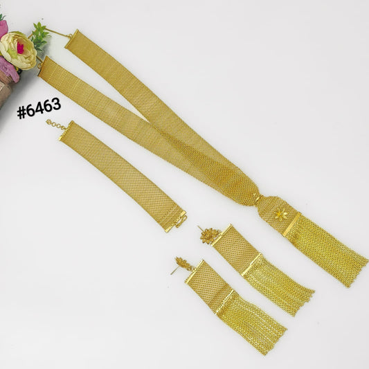 Gold Plated Long Necklaces Set, PMJ Model No: 6463