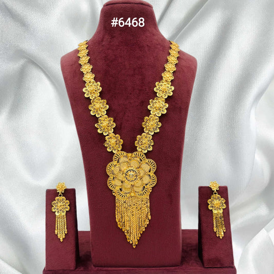 Gold Plated Long Necklaces Set, PMJ Model No: 6468