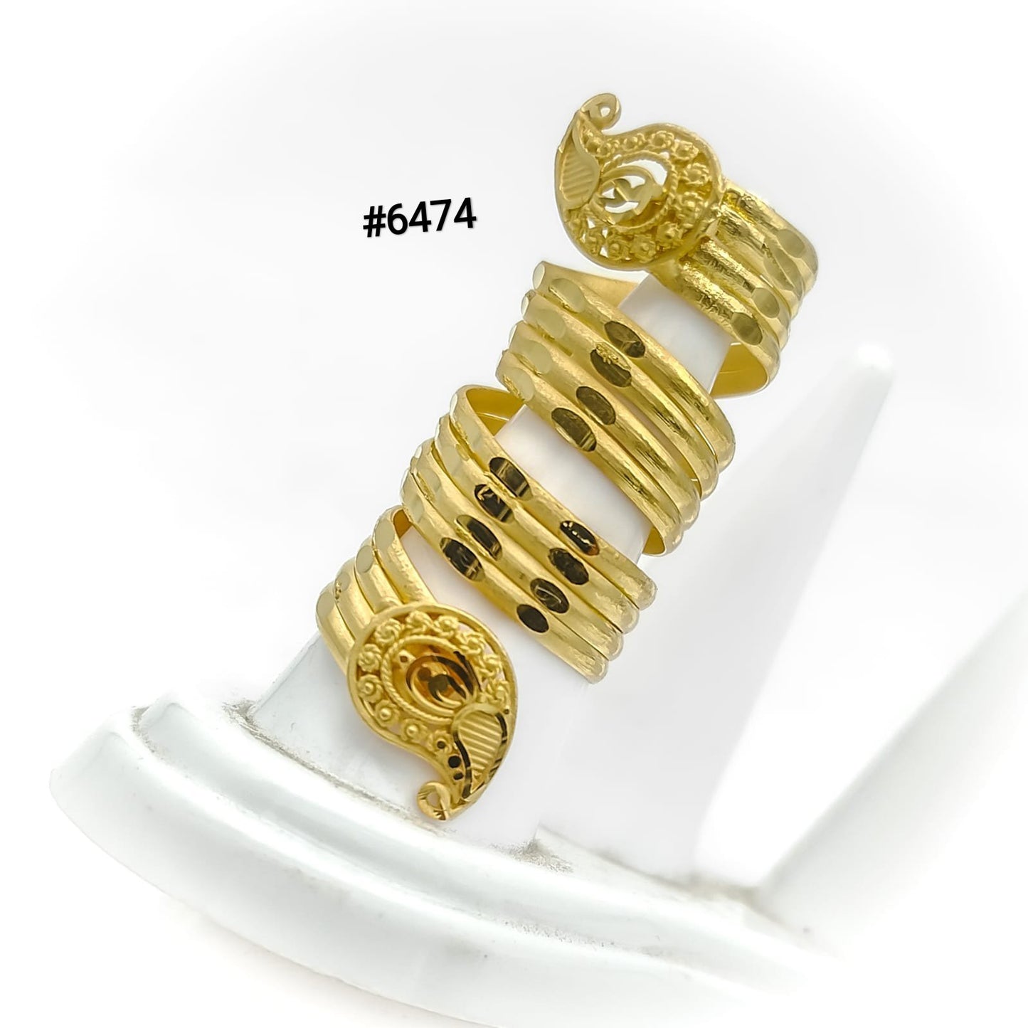 Stylish Gold Plated Ladies Finger Ring, PMJ Model No: 6474