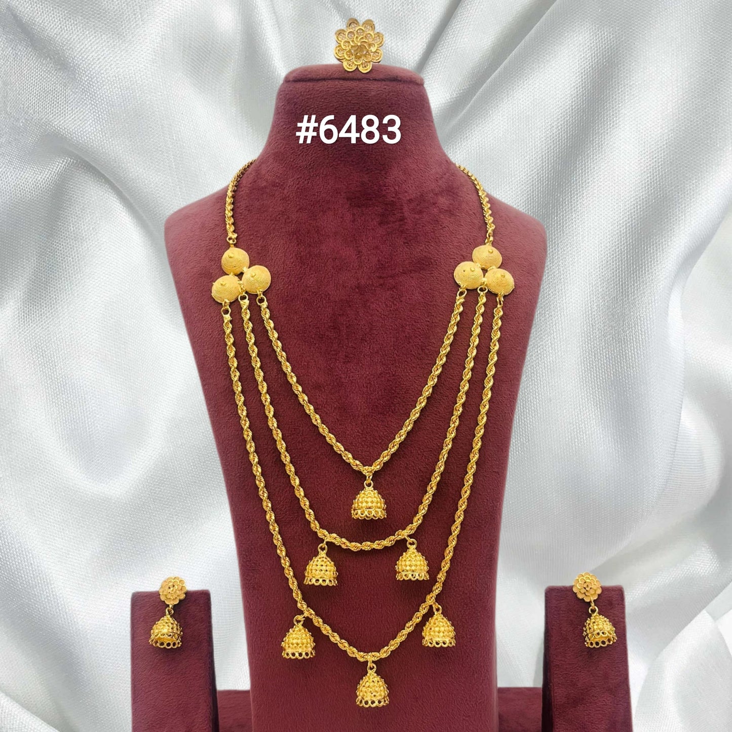 Exclusive Gold Plated Long Necklaces Set, PMJ Model No: 6483