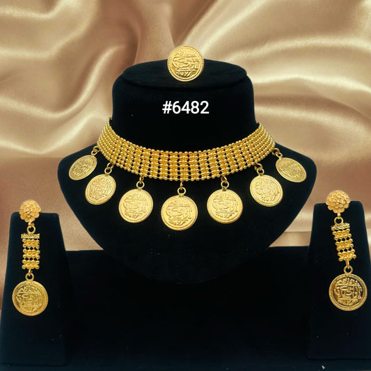 Gold Plated Short Necklace Set, PMJ Model No: 6482