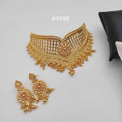 Gold Plated Short Necklace Set, PMJ Model No: 4998