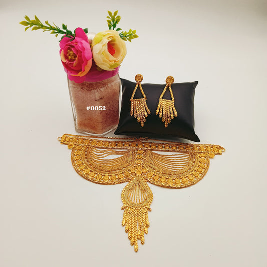 Gold Plated Bridal Short Necklace Set, PMJ Model No: 52