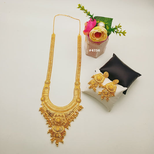 Exclusive Gold Plated Long Necklaces Set, PMJ Model No: 4756