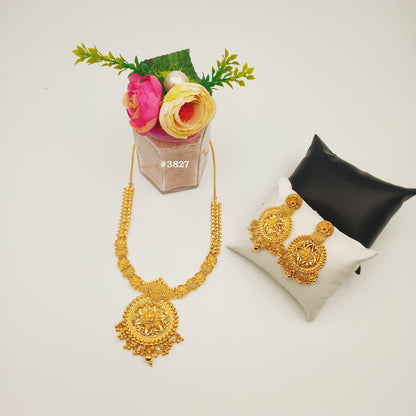 Gold Plated Bridal Short Necklace Set, PMJ Model No: 3827