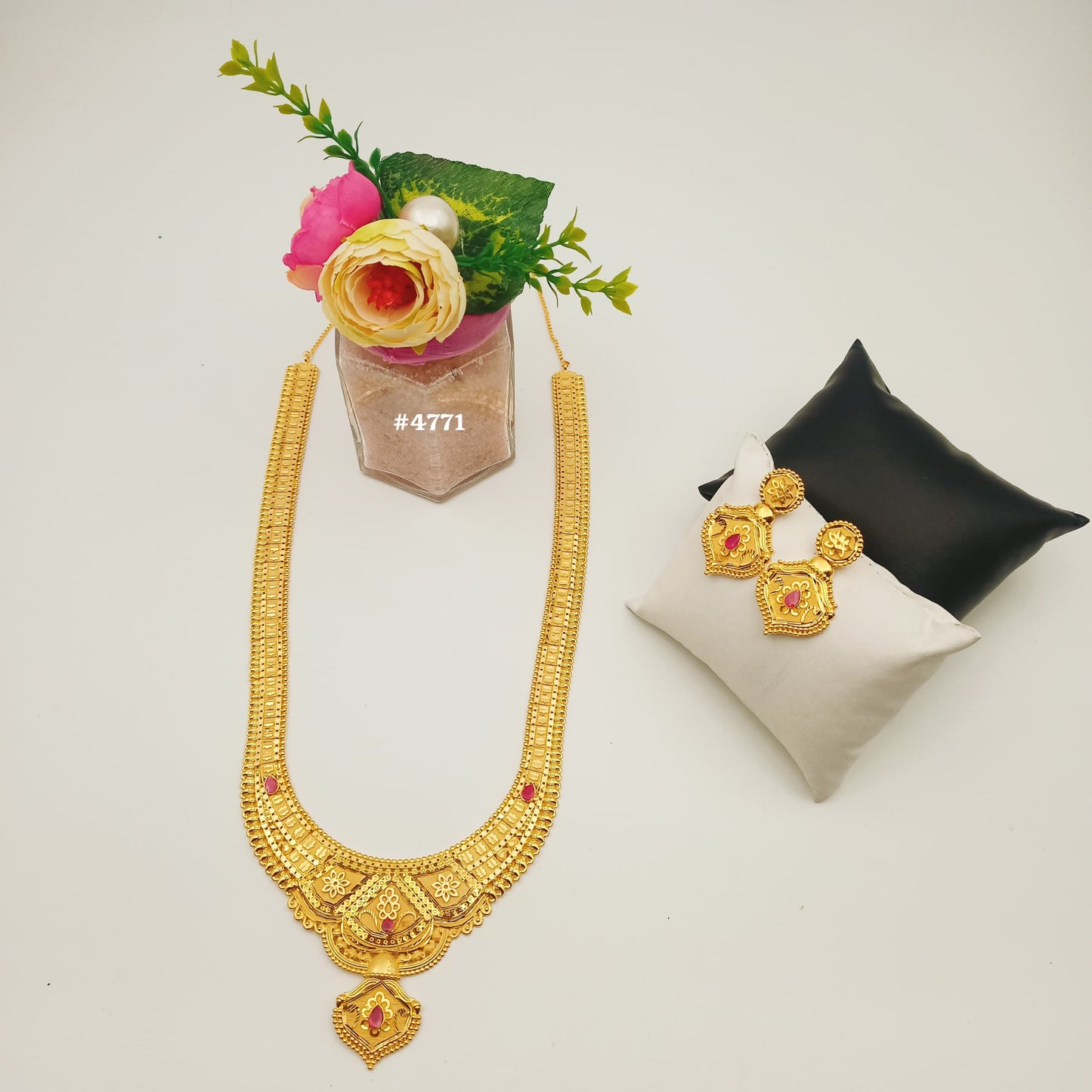 Exclusive Gold Plated Long Necklaces Set, PMJ Model No: 4771