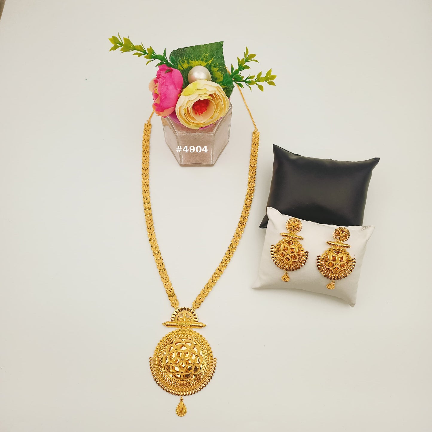 Exclusive Gold Plated Long Necklaces Set, PMJ Model No: 4904