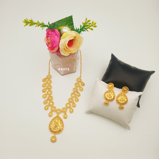 Gold Plated Bridal Short Necklace Set, PMJ Model No: 4573