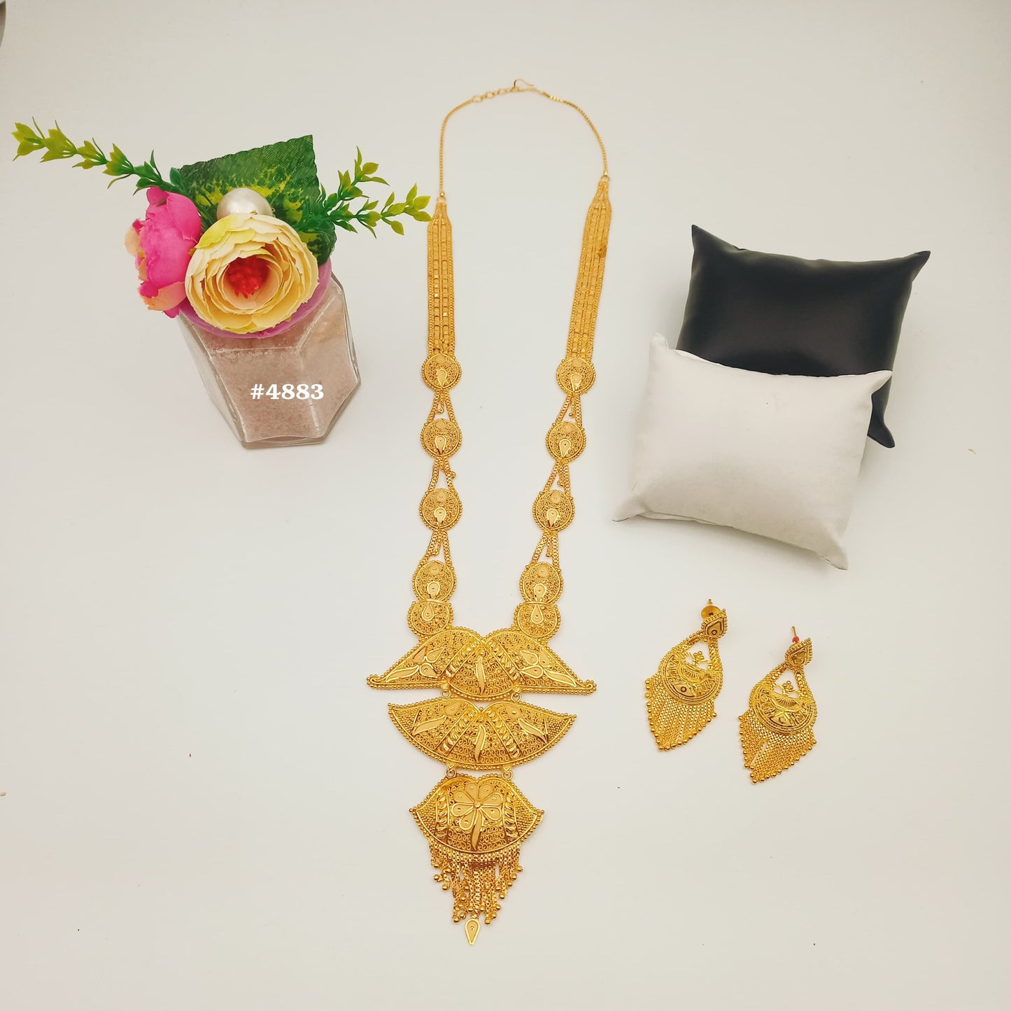 Exclusive Gold Plated Long Necklaces Set, PMJ Model No: 4883