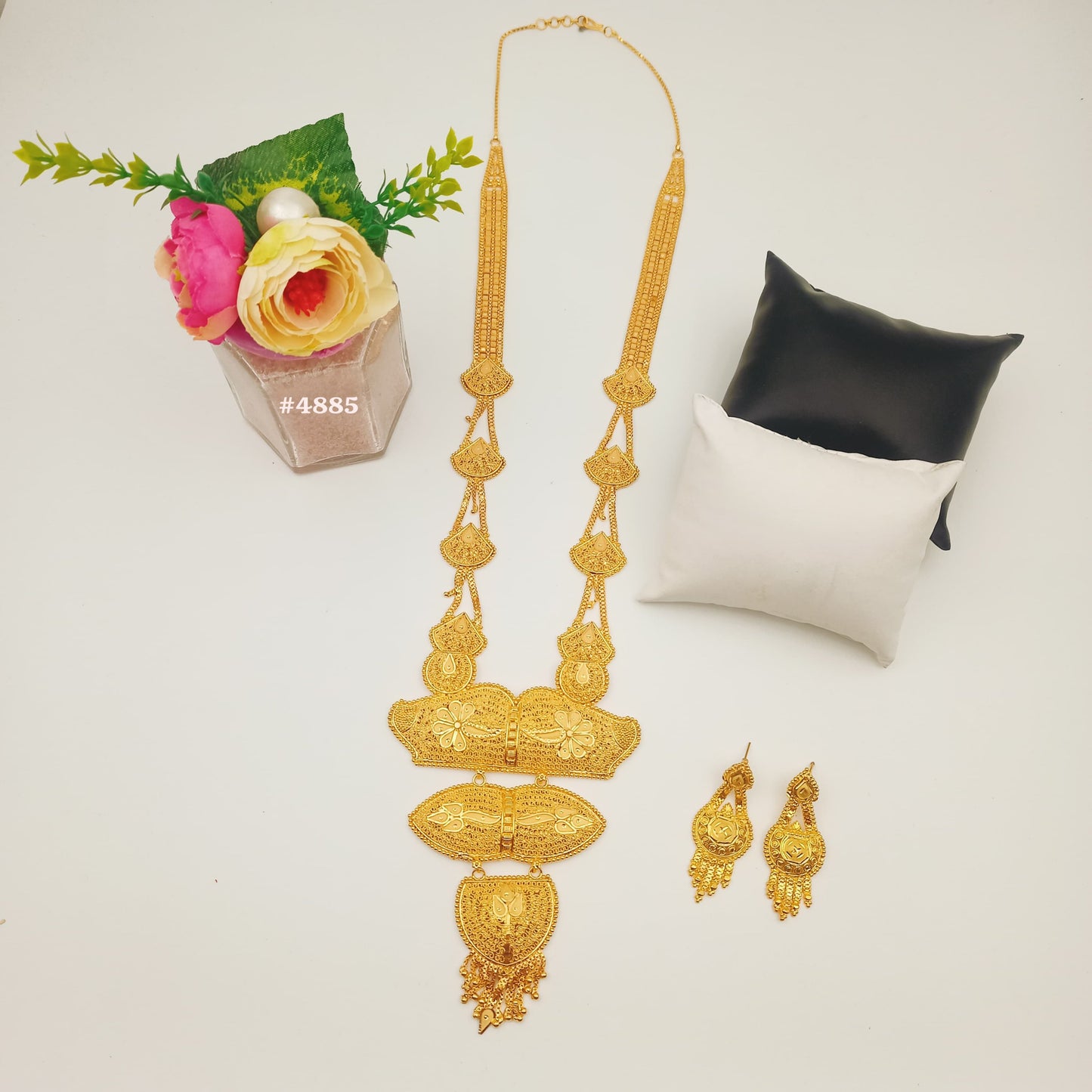 Exclusive Gold Plated Long Necklaces Set, PMJ Model No: 4885