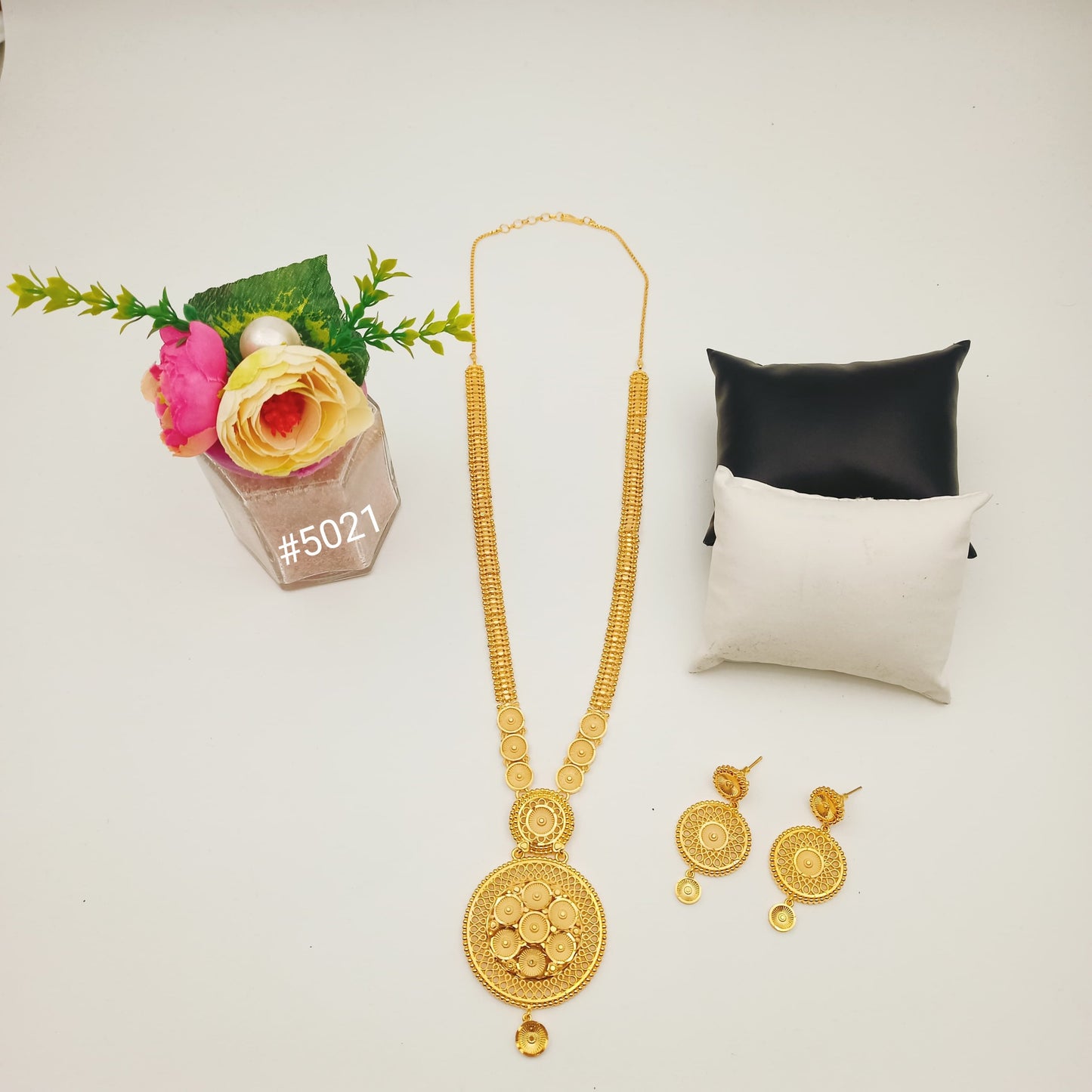 Exclusive Gold Plated Long Necklaces Set, PMJ Model No: 5021