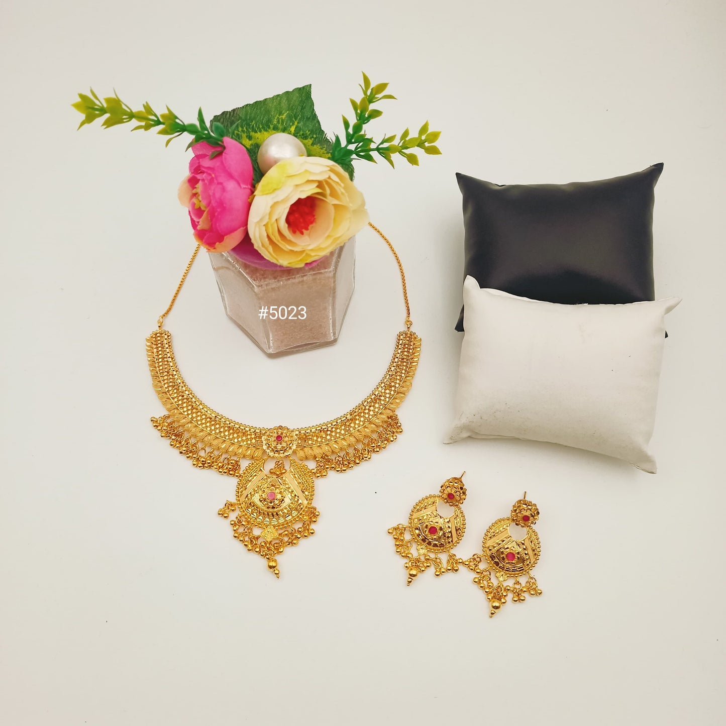 Gold Plated Short Necklace Set, PMJ Model No: 5023