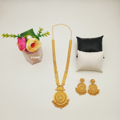 Exclusive Gold Plated Long Necklaces Set, PMJ Model No: 4905