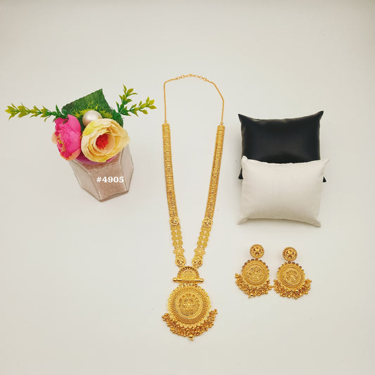 Exclusive Gold Plated Long Necklaces Set, PMJ Model No: 4905