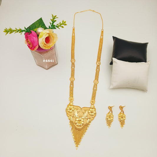 Exclusive Gold Plated Long Necklaces Set, PMJ Model No: 4841