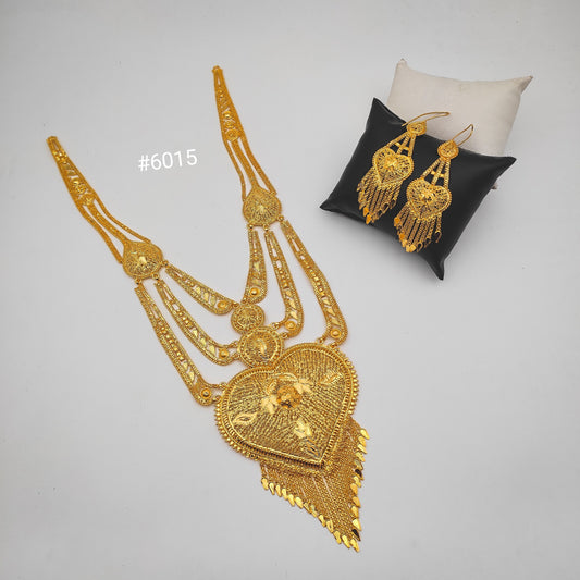 Exclusive Gold Plated Long Necklaces Set, PMJ Model No: 6015