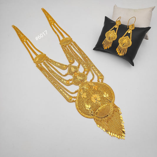 Exclusive Gold Plated Long Necklaces Set, PMJ Model No: 6017