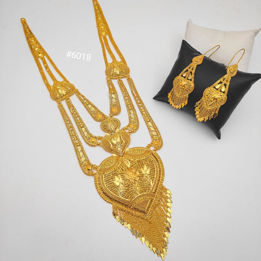 Exclusive Gold Plated Long Necklaces Set, PMJ Model No: 6018