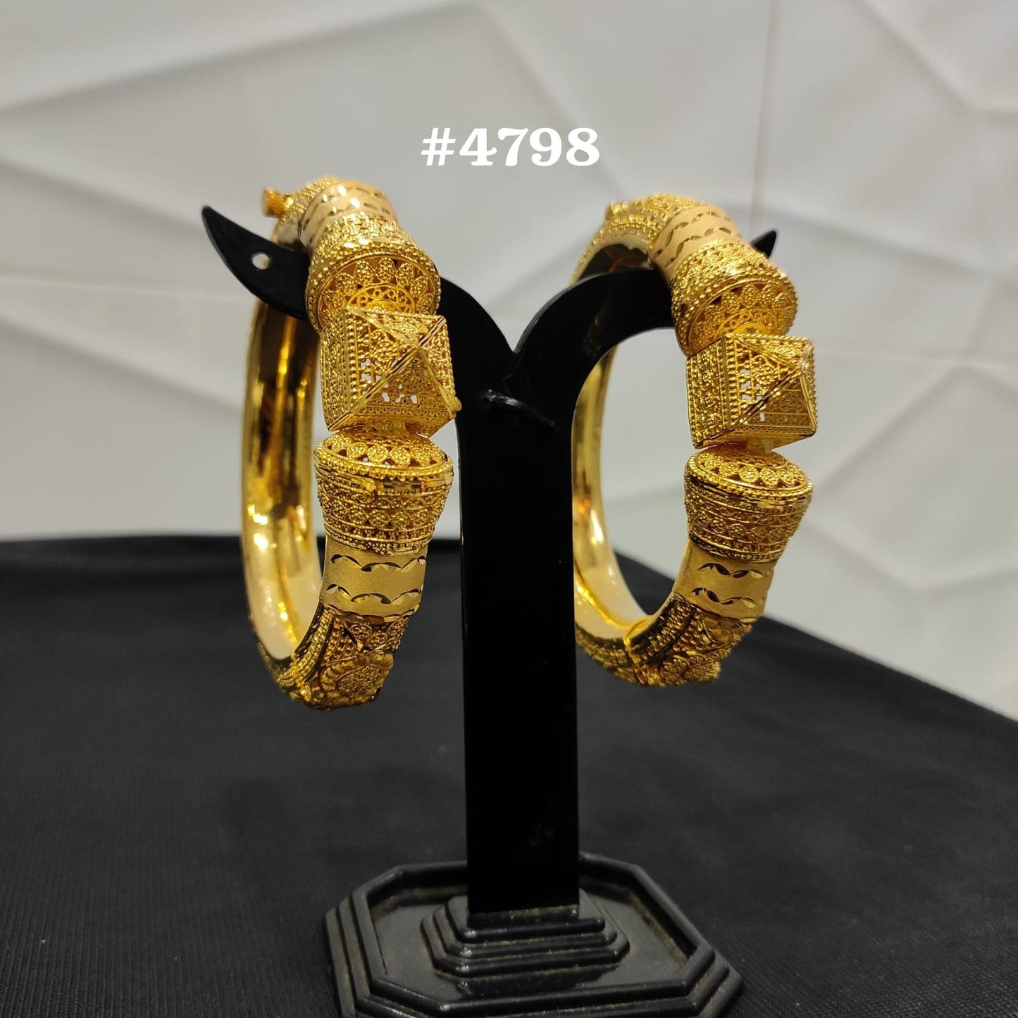 Gold Plated Bridal Wear Bangles, PMJ Model No: 4798