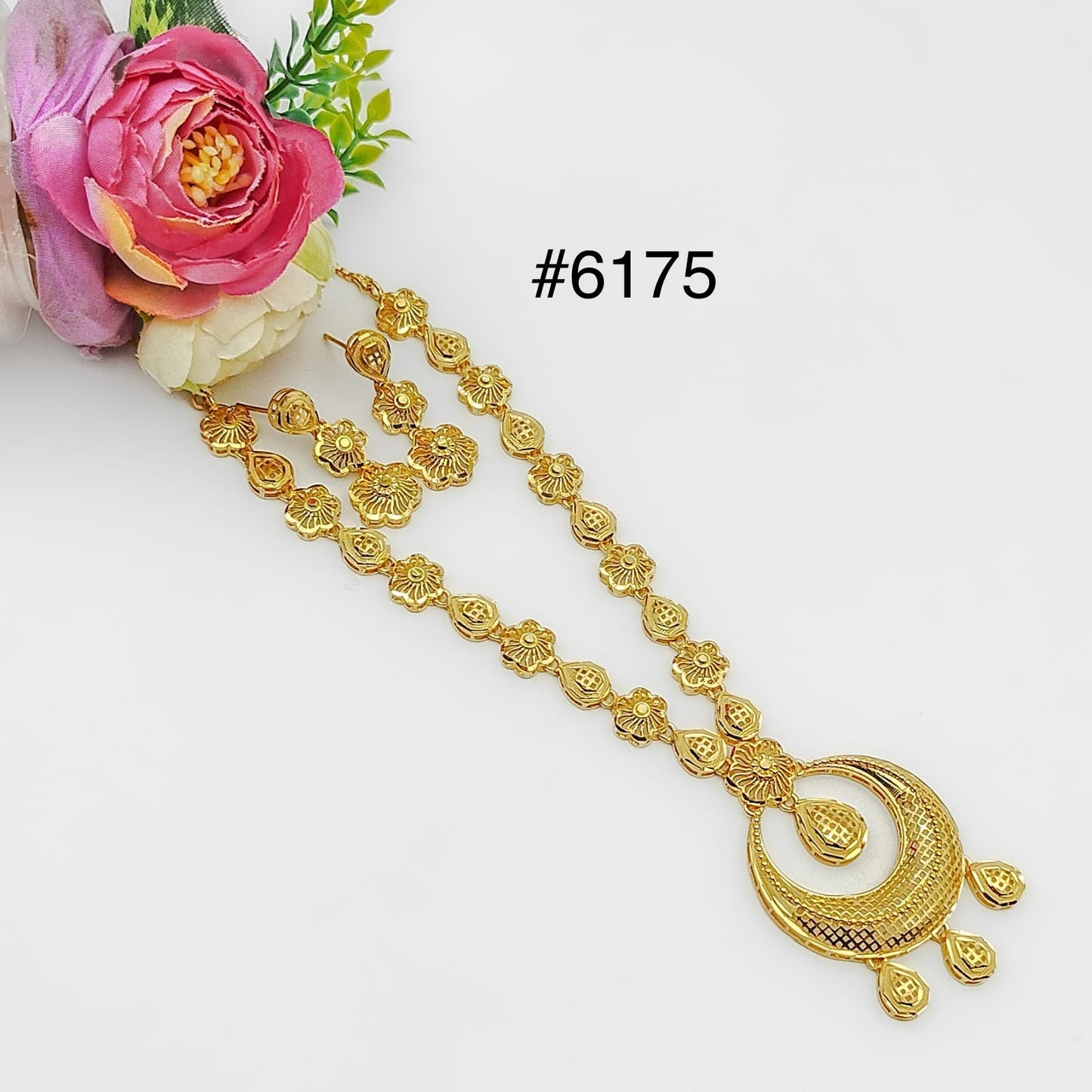 Gold Plated Long Necklace Set, PMJ Model No: 6175