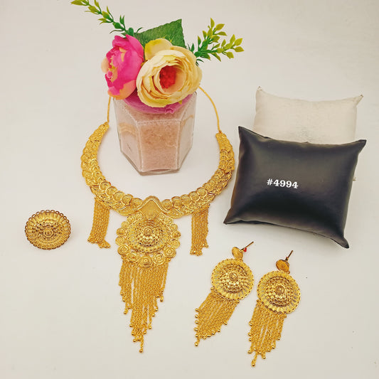 Gold Plated Short Necklace Set, PMJ Model No: 4994