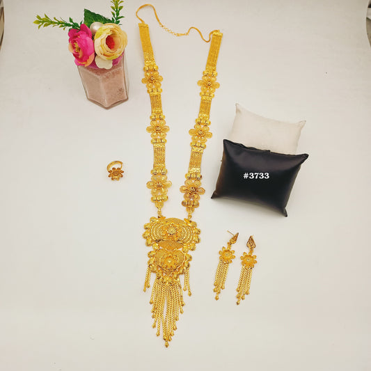 Exclusive Gold Plated Long Necklaces Set, PMJ Model No: 3733