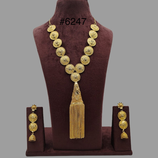 Gold Plated Long Necklace Set, PMJ Model No: 6247