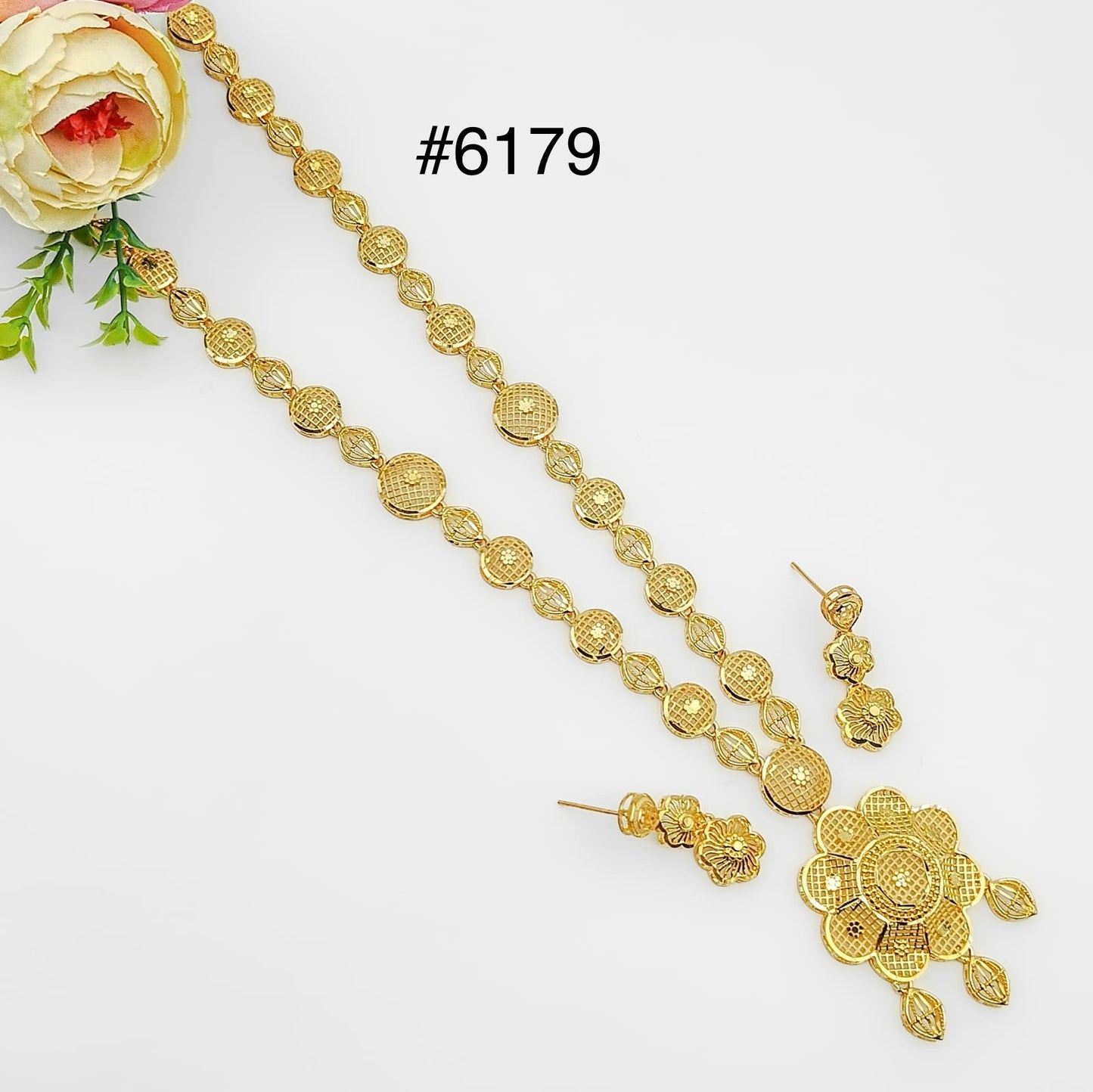 Gold Plated Long Necklace Set, PMJ Model No: 6179