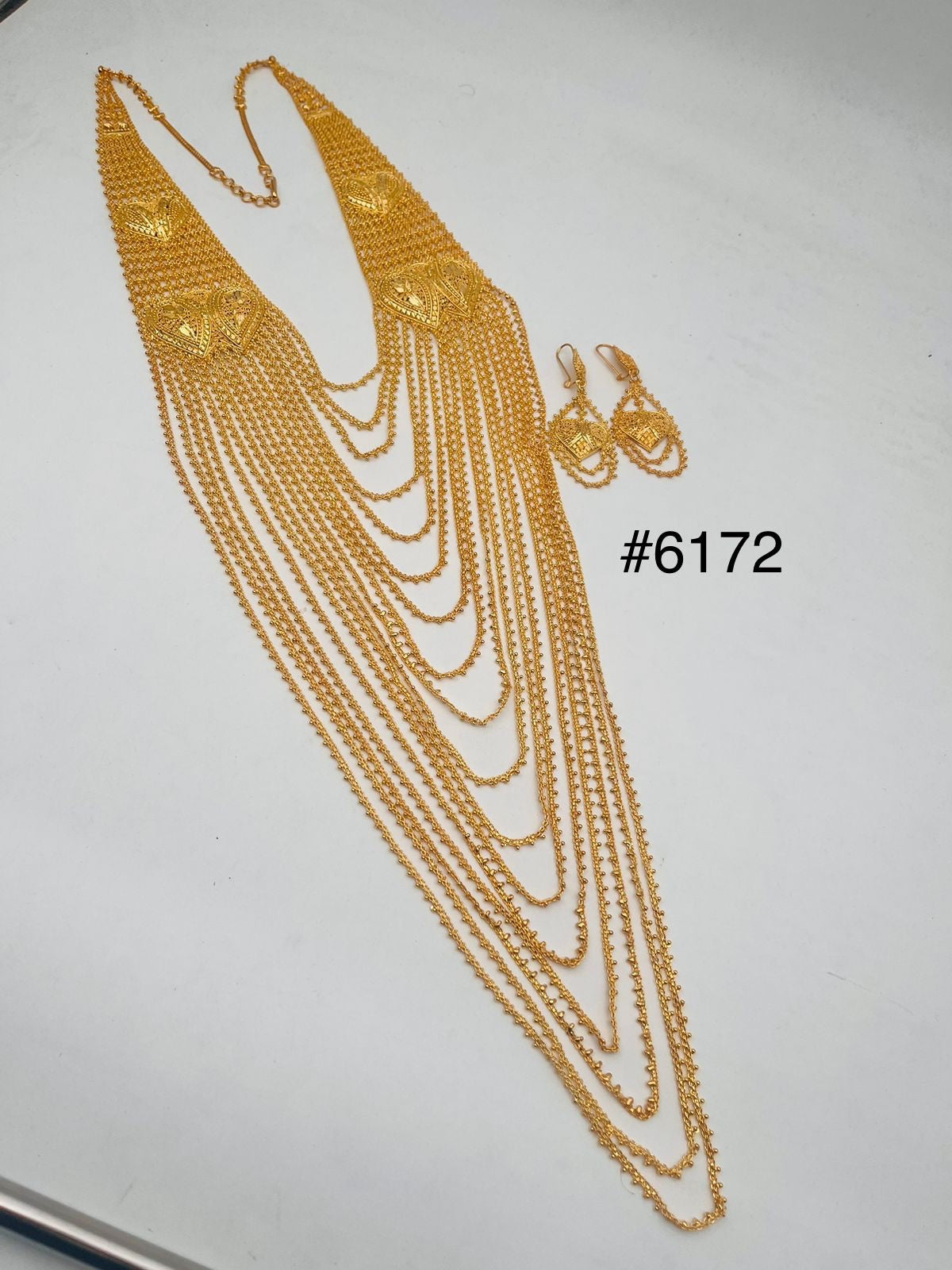 Gold Plated Long Necklace Set, PMJ Model No: 6172