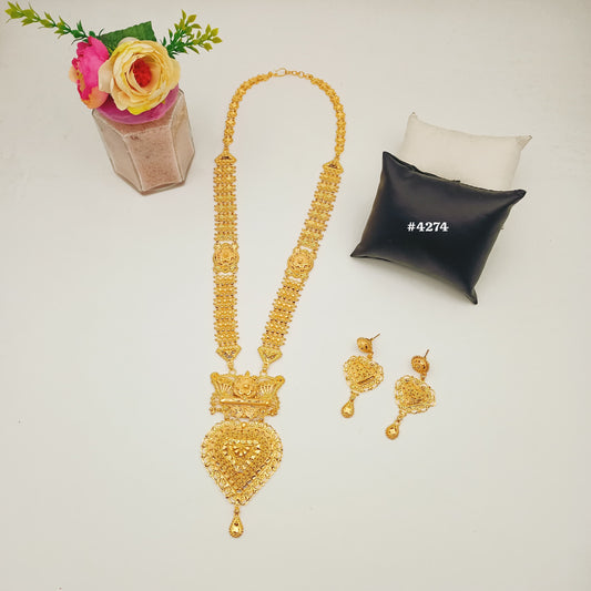 Exclusive Gold Plated Long Necklaces Set, PMJ Model No: 4274