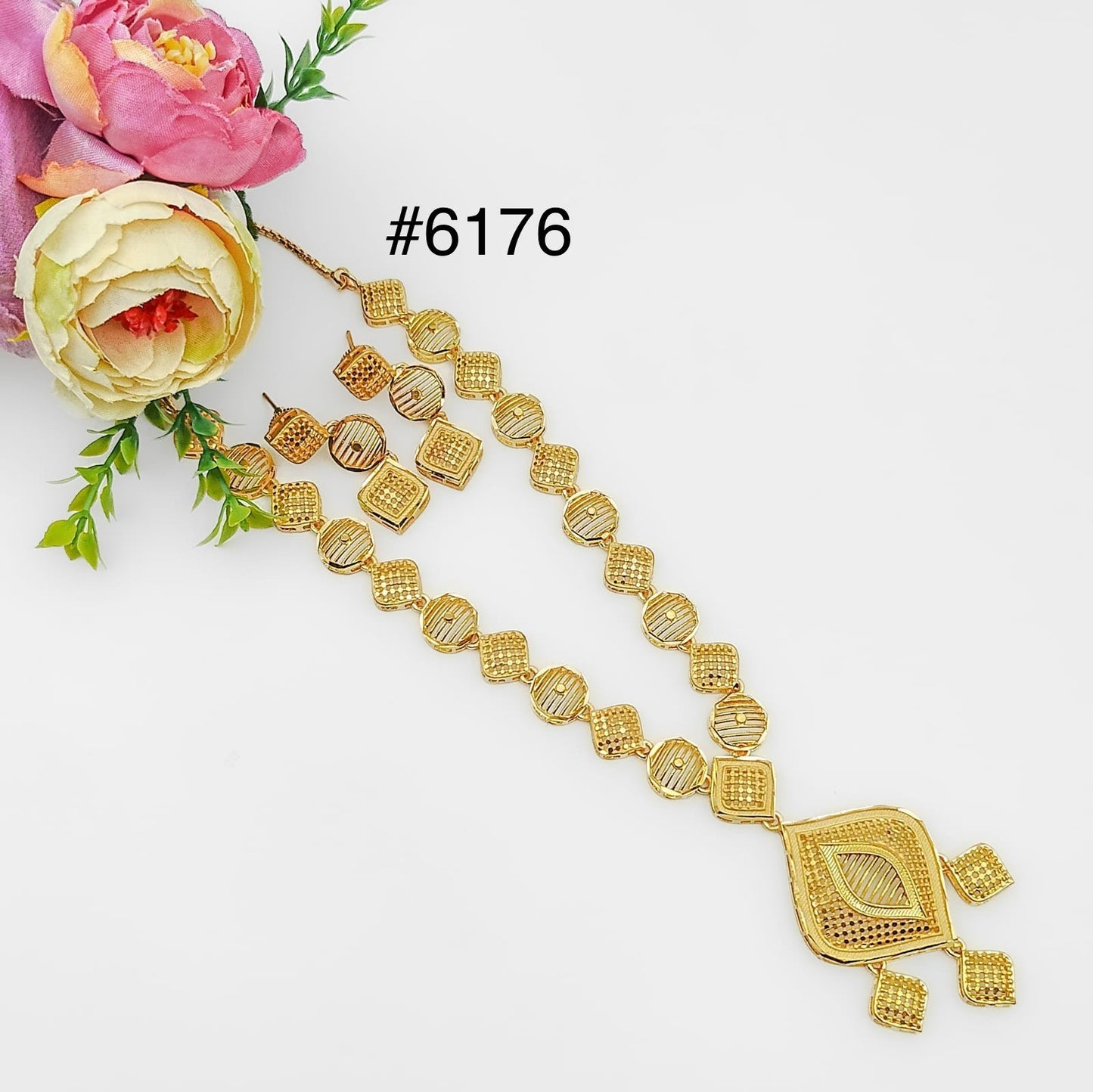 Gold Plated Long Necklace Set, PMJ Model No: 6176