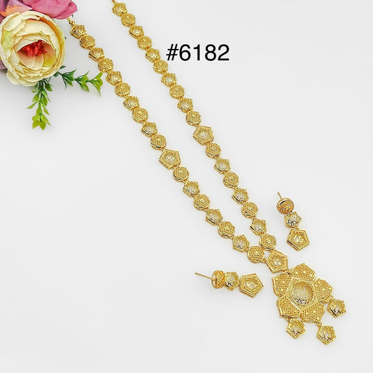 Gold Plated Long Necklace Set, PMJ Model No: 6182