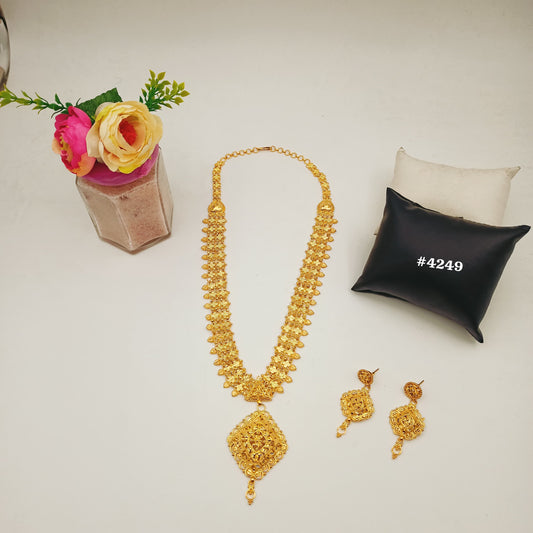 Exclusive Gold Plated Long Necklaces Set, PMJ Model No: 4249