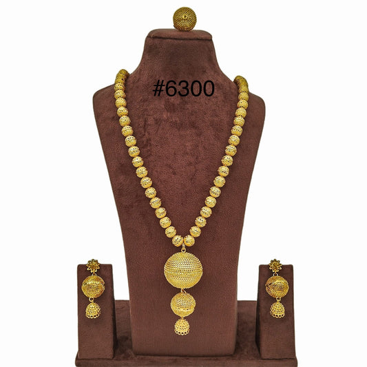 Exclusive Gold Plated Long Necklace Set, PMJ Model No: 6300