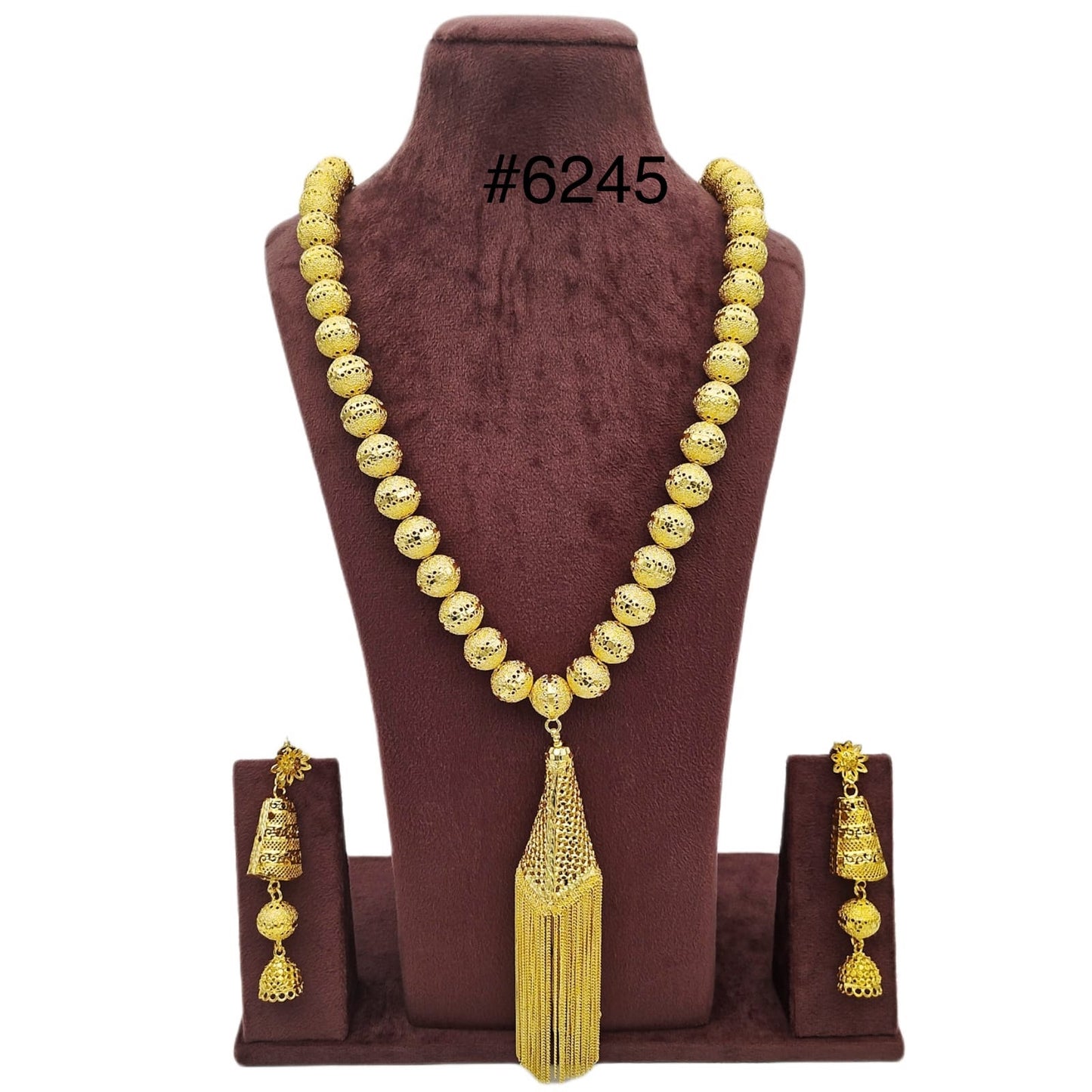 Gold Plated Long Necklace Set, PMJ Model No: 6245