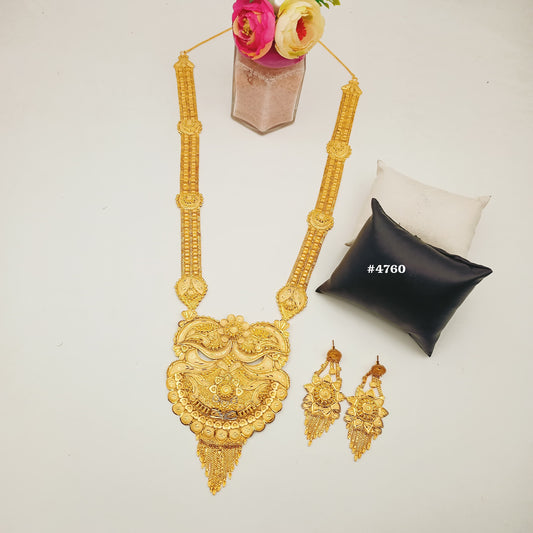 Exclusive Gold Plated Long Necklaces Set, PMJ Model No: 4760