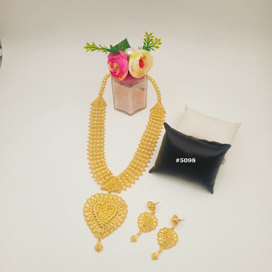 Exclusive Gold Plated Long Necklaces Set, PMJ Model No: 5098