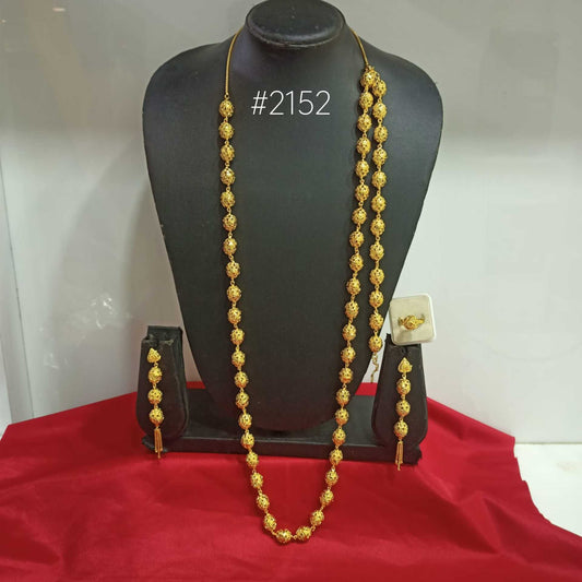 Gold Plated Beautiful Stylish Long Necklace with Earrings MODEL :2152