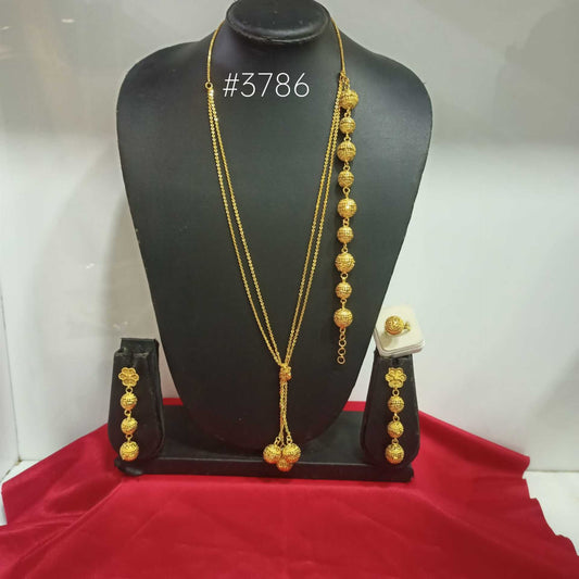 Exclusive Gold Plated Long Necklaces Set, PMJ Model No: 3786