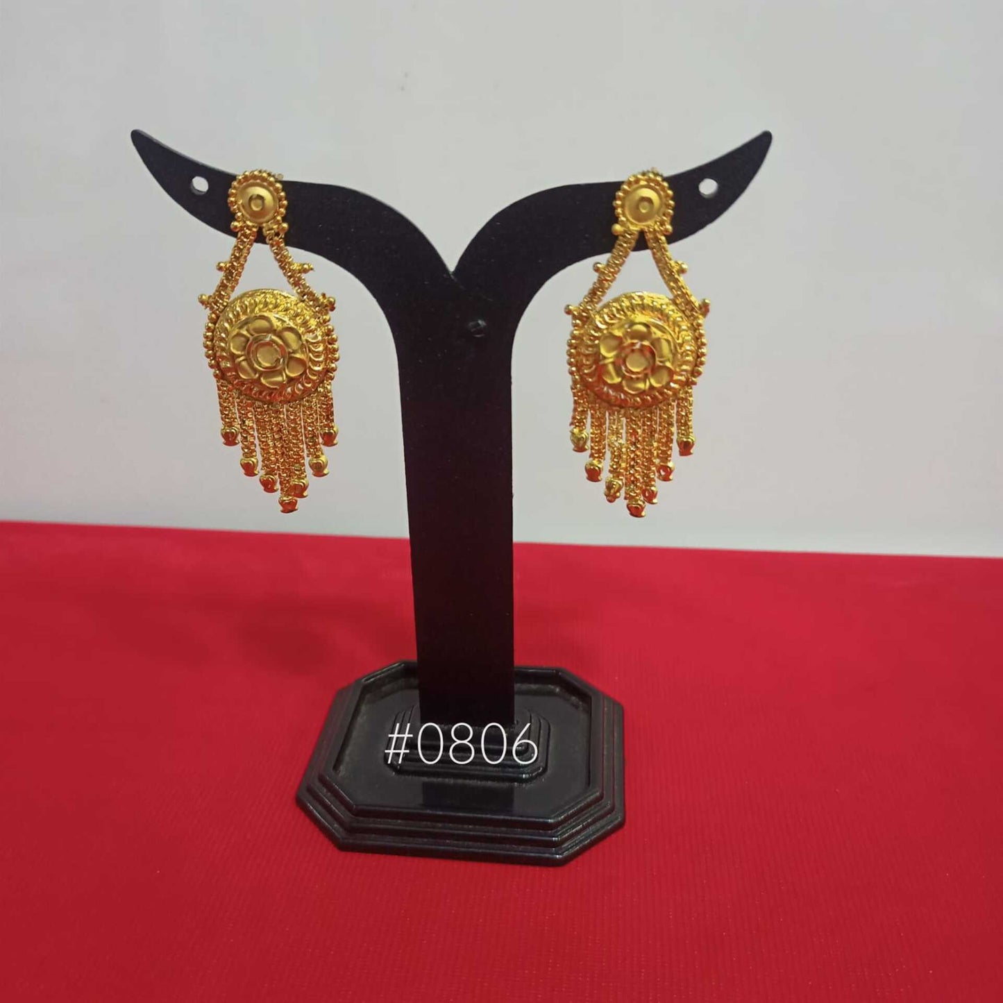 PMJ Indian Real Gold Plated Beautiful Drop Earrings Natalie Portman Hollywood Style Jewelry Sale MODEL : 806