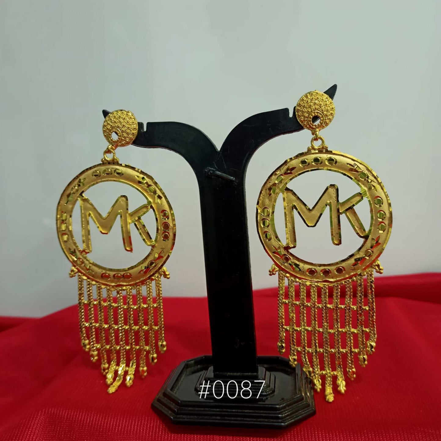 PMJ Handmade Indian Real Gold Plated Designer Earrings Casual wear style MODEL : 87